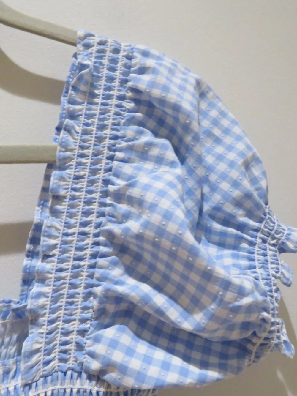 O.P.T Daphne Gingham Smocked Tiered Midi Dress Medium Trad Wife Cottagecore - Picture 6 of 16